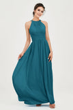 Empire Halter Chiffon Women's Bridesmaid Dress Ruched Formal Evening Prom Gowns