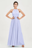 Empire Halter Chiffon Women's Bridesmaid Dress Ruched Formal Evening Prom Gowns
