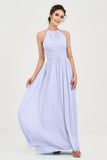 Empire Halter Chiffon Women's Bridesmaid Dress Ruched Formal Evening Prom Gowns