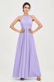 Empire Halter Chiffon Women's Bridesmaid Dress Ruched Formal Evening Prom Gowns