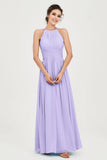 Empire Halter Chiffon Women's Bridesmaid Dress Ruched Formal Evening Prom Gowns