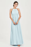 Empire Halter Chiffon Women's Bridesmaid Dress Ruched Formal Evening Prom Gowns