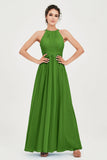 Empire Halter Chiffon Women's Bridesmaid Dress Ruched Formal Evening Prom Gowns