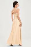 Empire Halter Chiffon Women's Bridesmaid Dress Ruched Formal Evening Prom Gowns