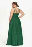 Empire Halter Chiffon Women's Bridesmaid Dress Ruched Formal Evening Prom Gowns