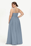 Empire Halter Chiffon Women's Bridesmaid Dress Ruched Formal Evening Prom Gowns