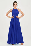 Empire Halter Chiffon Women's Bridesmaid Dress Ruched Formal Evening Prom Gowns