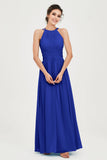 Empire Halter Chiffon Women's Bridesmaid Dress Ruched Formal Evening Prom Gowns