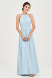 Empire Halter Chiffon Women's Bridesmaid Dress Ruched Formal Evening Prom Gowns
