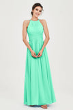Empire Halter Chiffon Women's Bridesmaid Dress Ruched Formal Evening Prom Gowns