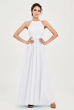 Empire Halter Chiffon Women's Bridesmaid Dress Ruched Formal Evening Prom Gowns
