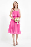 square neckline spaghetti straps midi dress junior bridesmaid dress wedding party guest dresses