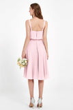 square neckline spaghetti straps midi dress junior bridesmaid dress wedding party guest dresses