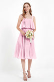 square neckline spaghetti straps midi dress junior bridesmaid dress wedding party guest dresses