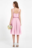 square neckline spaghetti straps midi dress junior bridesmaid dress wedding party guest dresses