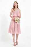 square neckline spaghetti straps midi dress junior bridesmaid dress wedding party guest dresses