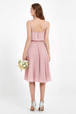 square neckline spaghetti straps midi dress junior bridesmaid dress wedding party guest dresses