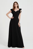 flattering bridesmaid dress v neckline flutter sleeves formal evening party dresses gowns