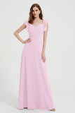flattering bridesmaid dress v neckline flutter sleeves formal evening party dresses gowns