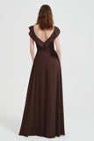 flattering bridesmaid dress v neckline flutter sleeves formal evening party dresses gowns
