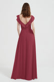 flattering bridesmaid dress v neckline flutter sleeves formal evening party dresses gowns
