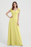 flattering bridesmaid dress v neckline flutter sleeves formal evening party dresses gowns
