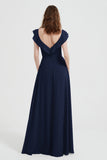 flattering bridesmaid dress v neckline flutter sleeves formal evening party dresses gowns