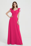 flattering bridesmaid dress v neckline flutter sleeves formal evening party dresses gowns