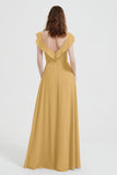 flattering bridesmaid dress v neckline flutter sleeves formal evening party dresses gowns
