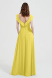 flattering bridesmaid dress v neckline flutter sleeves formal evening party dresses gowns