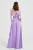 flattering bridesmaid dress v neckline flutter sleeves formal evening party dresses gowns