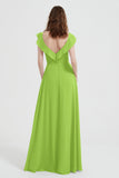 flattering bridesmaid dress v neckline flutter sleeves formal evening party dresses gowns