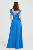 flattering bridesmaid dress v neckline flutter sleeves formal evening party dresses gowns