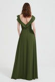 flattering bridesmaid dress v neckline flutter sleeves formal evening party dresses gowns