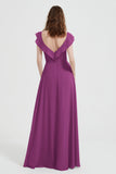 flattering bridesmaid dress v neckline flutter sleeves formal evening party dresses gowns