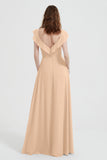 flattering bridesmaid dress v neckline flutter sleeves formal evening party dresses gowns