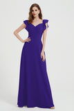 flattering bridesmaid dress v neckline flutter sleeves formal evening party dresses gowns