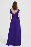 flattering bridesmaid dress v neckline flutter sleeves formal evening party dresses gowns