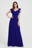 flattering bridesmaid dress v neckline flutter sleeves formal evening party dresses gowns