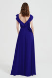 flattering bridesmaid dress v neckline flutter sleeves formal evening party dresses gowns