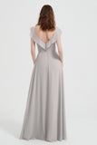 flattering bridesmaid dress v neckline flutter sleeves formal evening party dresses gowns