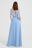 flattering bridesmaid dress v neckline flutter sleeves formal evening party dresses gowns