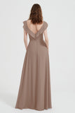 flattering bridesmaid dress v neckline flutter sleeves formal evening party dresses gowns