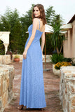 Spaghetti Straps Lace Formal Evening Dresses Square Party Bridesmaid Dress with Slit