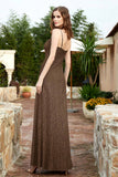Spaghetti Straps Lace Formal Evening Dresses Square Party Bridesmaid Dress with Slit