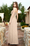 Spaghetti Straps Lace Formal Evening Dresses Square Party Bridesmaid Dress with Slit
