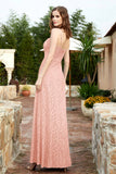 Spaghetti Straps Lace Formal Evening Dresses Square Party Bridesmaid Dress with Slit