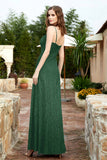 Spaghetti Straps Lace Formal Evening Dresses Square Party Bridesmaid Dress with Slit