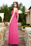 Spaghetti Straps Lace Formal Evening Dresses Square Party Bridesmaid Dress with Slit
