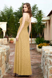 Spaghetti Straps Lace Formal Evening Dresses Square Party Bridesmaid Dress with Slit